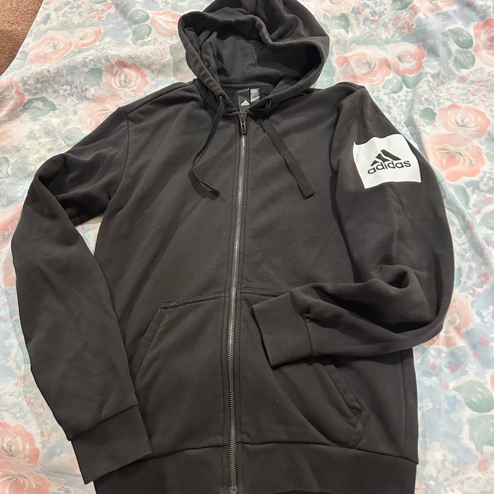 Adidas Charcoal Zip-Up Hoodie